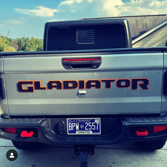 Laser Cut Acrylic Jeep "Gladiator" Tailgate Emblem